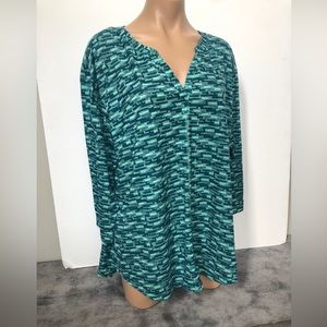 LL Bean Green Athletic Shirt Top Sz 1X